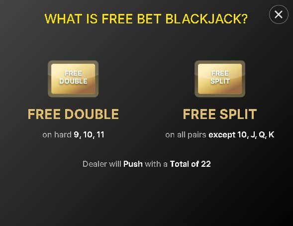 Free Bet Blackjack rules